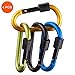 Carabiner Clip with Lock D Shape, Aluminum Carabiner Keychain Climbing Carabiner with 110 Lbs Load Capacity Durable Screw Gate Climbing Hooks for Outdoor Camping Fishing Hiking Traveling, 3.15 (4pack)