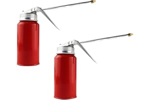 HZEL Car Oil Can Pump Oiler, 2PCS 200 ML Steel Manual Vehicle Oil Dispenser Gun with Metal Spout, Automotive Gas Spray Bottle Accessories, Universal for SUV Motorcycle Truck