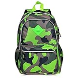 Vbiger Girl's & Boy's Backpack for Middle School Cute Bookbag Outdoor Daypack (Green(camouflage))