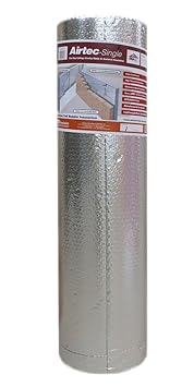 Airtec Single Luftpolsterfolie, mehrlagig, 1050 mm x 25 m x 3,7 mm