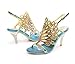 Honeystore Women's Peacock Shaped Pattern Handmade Rhinestone Sandals Blue 10 B(M) US
