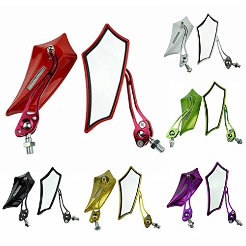 ZHUOTOP 7/8" Motorcycle Rearview Mirror Aluminum Bar End Side Rearview Mirrors Red - Thumbnail 5