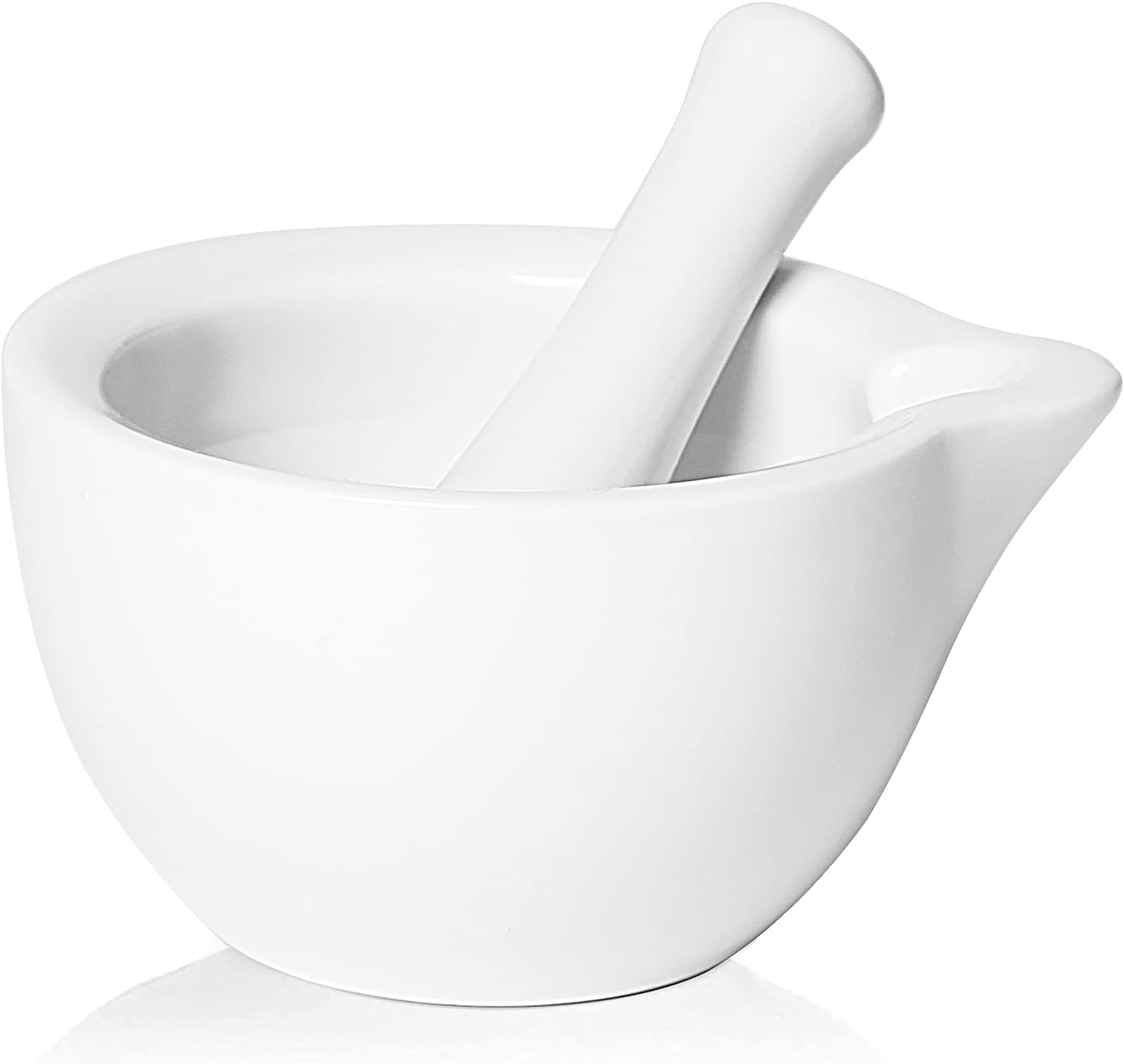LEETOYI Porcelain Mortar and Pestle, Ceramic Herb Grinder Pill Crusher Set (4.2-inch): Kitchen & Dining