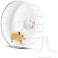 6.7inch Hamster Exercise Wheel, FHDUSRYO Transparent Hamster Running Wheel with Metal Stand, Silent Spinner Hamster Wheel, Pet Running Toy Cage Accessory for Small Animals, Mice Rat, Hedgehog