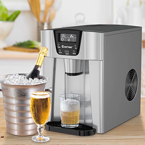 COSTWAY 2 in 1 Countertop Ice Maker with Builtin Water Dispenser