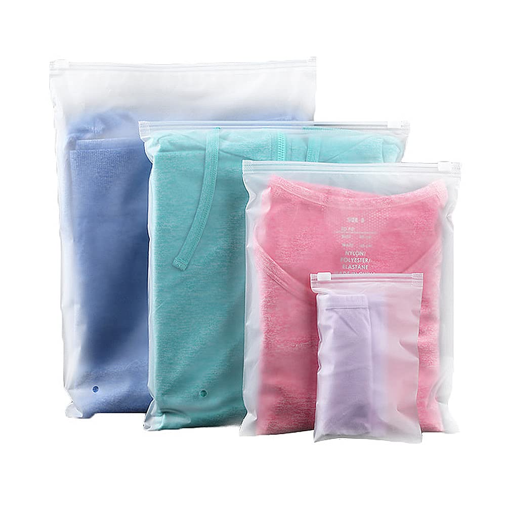 Medo 20 Pcs Zip Lock Bags, Frosted Travel Storage Clothes Bag, Reusable Hospital Bags Organiser Pouches, Waterproof Travel Space Saver Organiser Pouch for Clothes, Shoes, Cosmetics