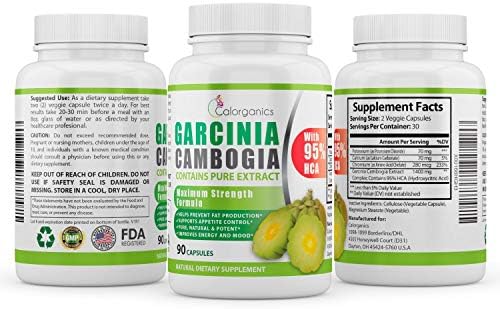 Pure Garcinia Cambogia Extract (1500mg) With 95% HCA. Most Potent Formula Available, 90 Capsules in Each Bottle. An Excellent Weight Loss Supplement and a Natural Appetite Suppressant.