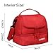 MIER Double Decker Insulated Lunch Box Pink Soft Cooler Bag Thermal Lunch Tote with Shoulder Strap (Red)…