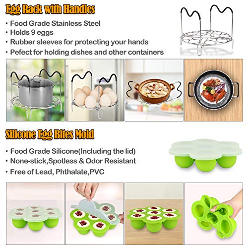 Instant Pot Accessories Set,8 in 1 Pressure Cooker Accessories Set for 5,6,8 Qt,with Steamer Basket, None-stick Springform Pan, Egg Bites Mold, Egg Steamer Rack, Dish Clip, Kitchen Tongs and so on - Thumbnail 3