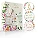 Baby Monthly Milestone Stickers Set of 24, Premium Metallic Belly Month Sticker for Photo Album Scrapbook, Infant Girl Photo Keepsake, Best Baby Shower Gift for New Moms (Golden Floral, 24 Pack)