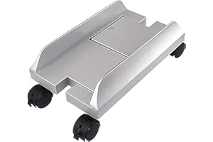 YOBEYI CPU Stand Mobile Desktop Tower Computer Floor Stand Rolling Caster Wheels Adjustable Width Universal PC Computer Holder Cart with 4 Caster Wheels (Silver)