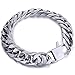 Trendsmax 15mm Mens Bracelet Chain 316L Stainless Steel Silver Color Punk Double Curb Cuban Rombo Link Fits 6inch Wrist