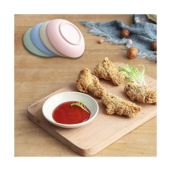 24Pieces Wheat Straw Dinnerware Set, Lightweight Plates Bowls Cups Dishes Set, Unbreakable Tableware Set for Picnic Party BBQ Camping (24pcs)