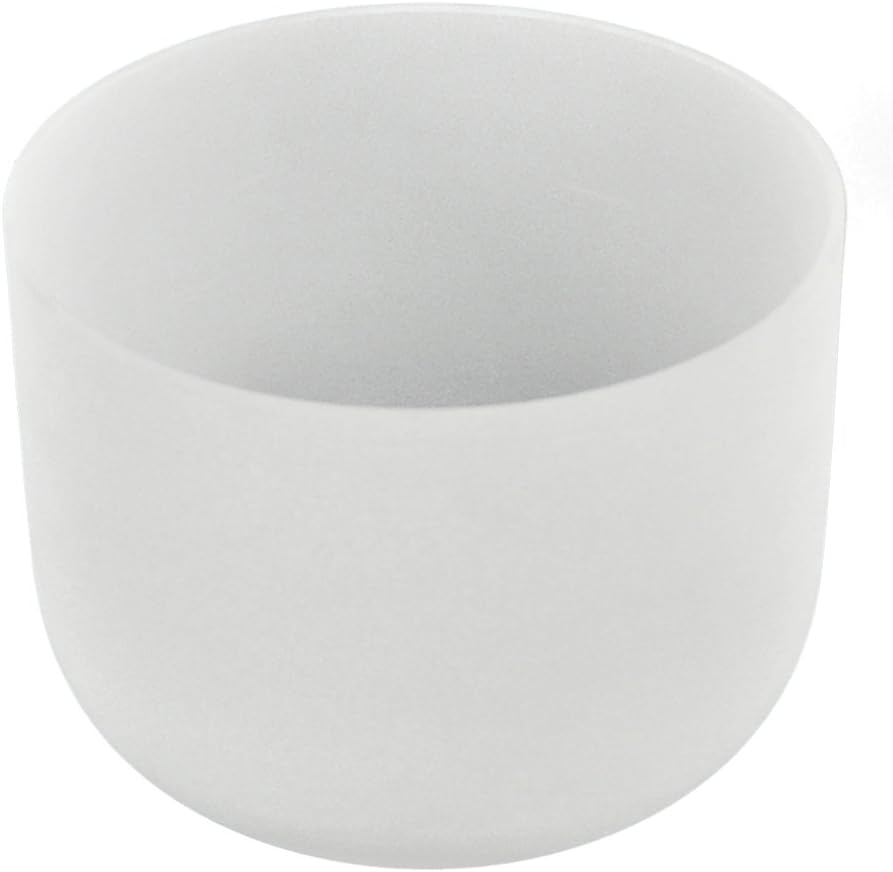 ABuddha® Frosted B Note the Crown Chakra Quartz Singing Bowl Crystal Singing Bowls for Healing with Rubber Mallet and O-ring (8 inch)