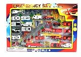 Metro Police Force & Fire Rescue Emergency Crew 44 Piece Mini Toy Diecast Vehicle Play Set, Comes with Street Play Mat, Variety of Vehicles and Figures