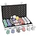 Smartxchoices 300 Poker Chip Set 11.5 Gram Dice Style Clay Casino Poker Chips Aluminum Case w/Cards Dices Blind Button for Texas Holdem Blackjack Gambling