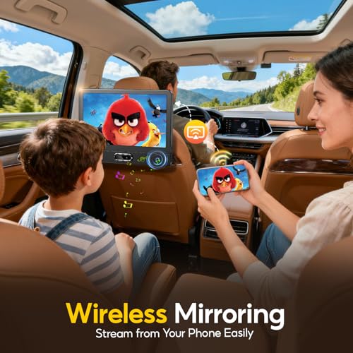 Arafuna 12 Inch Car DVD Player with AV, HDMI, Portable DVD Player Car Child, Car Screen Headrest, Support USB/TF 128GB, Video 1080P