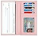 Toughergun Vegan Leather Checkbook Cover For Men & Women Card Holder Wallet RFID Blocking (pebble pink)