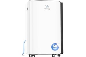 YTE PRO 4500Sq.Ft Large Dehumidifier, 50Pint Dehumidifiers for Home, Quiet Whole House Dehumidifier for Basement, Bedroom and Bathroom, with Drain Hose, Water Full Alert, Digital Display