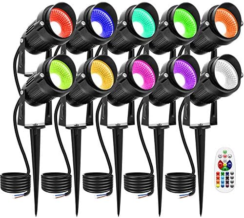 LED Panorama Lights, Sunriver Distant Management 6W RGB Shade Altering Panorama Spotlights Lighting 12V 24V Low Voltage Waterproof Backyard Pathway Lights for Outside Decor (10Pack)