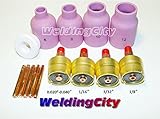 WeldingCity TIG Welding Large Gas Lens Accessory Kit Cup-Collet-Gas Lens-Gasket-Back Cap 0.020