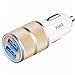 KWE 2.1A / 24W 2-Port Titanium Car Charger for iPhone 6 / 6S Plus / 5S / 5 / 4, iPad, Ipod, Samsung Galaxy, Smart Phones, Tablets (GOLD)