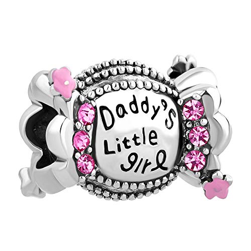QueenCharms Daddy's Little Girl Charm Sweet Candy Beads Fit European Charm Bracelets