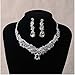 Wedding Bridal Teardrop Crystal Jewelry Sets for Women (1 Set Earrings,1 PCS Necklace)
