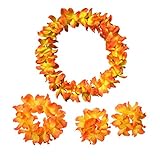 Arlai 4 Pcs set Hawaiian Leis Jumbo necklaces bracelets headband