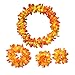 Arlai 4 Pcs set Hawaiian Leis Jumbo necklaces bracelets headband