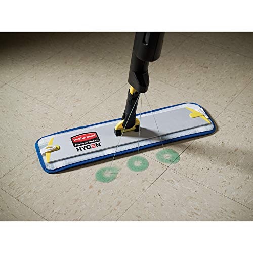 Rubbermaid Commercial Products HYGEN PULSE Single Sided Microfiber Spray Mop Kit for Hardwood/Tile/Laminated Floors, Yellow, Perfect for Kitchen/Lobby/Bathroom Cleaning (1835528), 3.8" x 4.9" x 56"