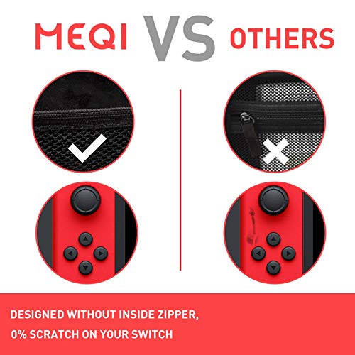 MEQI Nintendo Switch Carrying Case Protective Hard Shell Slim Travel Carry Case -10 Game Cartridge Holders Portable Carry Case Pouch for Nintendo Switch Console & Accessories - Black