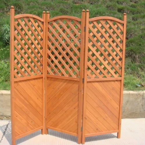 Trueshopping Patio Garden Screen 3 Panel Attractive Wooden Half