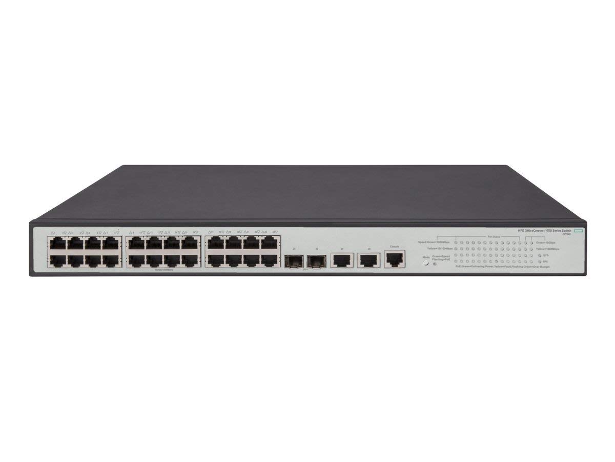 HPE OfficeConnect 1950 24-Port PoE Gig Smart Switch-24xGE PoE (370W)|2xSFP+|2x10GBASE-T (JG962A#ACC)