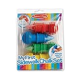 Melissa & Doug My First Sidewalk Chalk Set With Holders (4 Chalk Sticks, 4 Holders, Great Gift for Girls and Boys - Best for 3, 4, 5, 6, 7 Year Olds and Up)
