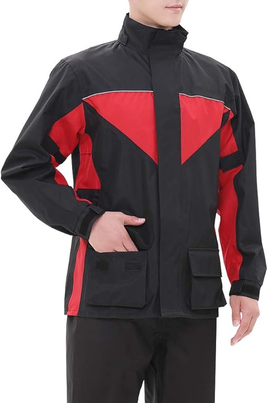 iCreek Motorcycle Rain Suit Outdoor Waterproof Anti-storm Raincoat Suit High Visibility,XL 