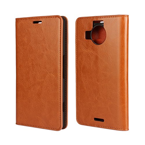 Lumia 950xl case, icovercase crazy horse pattern genuin…