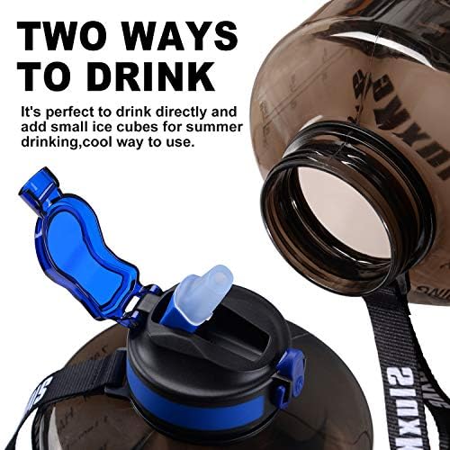 Blue plastic water bottle with a capacity of 32 ounces, priced at $13.96 as of August 9, 2023.