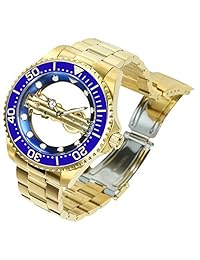 Invicta 24695 de los hombres Pro Diver Ghost Bridge Azul y Oro transparente Dial Amarillo Pulsera de oro reloj