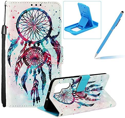 Strap Leather Case for Huawei P30 Pro,Wallet Flip Case for Huawei P30 Pro,Herzzer Stylish Elegant 3D Skull Flowers Pattern Magnetic Stand PU Leather Case with Soft TPU