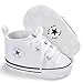 Unisex Baby Girls Boys Canvas Shoes Soft Sole Toddler First Walker Infant Sneaker Newborn Crib Shoes(White,6-12Month)