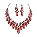 Molie Star Luxurious Austria Crystal Rhinstone Necklace Earrings Set for Bridal Wedding Ceremony Events Dress