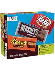 Hershey's Milk Chocolate & KIT KAT & REESE'S Cups, Gift Box of Assorted Full Size Bars 18 pieces, 27.3 oz