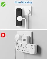 Mscien 3 Way Plug Adapter Individually Switched Black Socket Extender view 3