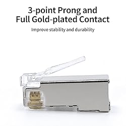 XANHAM 25 Pack Cat 6 Pass Through Shielded RJ45