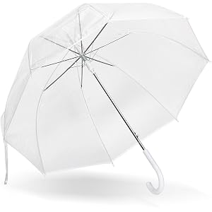 Gereat Clear Bubble Umbrellas for Wedding 1 Pack, 48In Large Canopy Clear Bubble Umbrellas, High-Visibility Transparent Dome