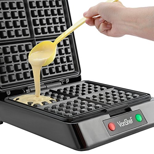 Quad 4 Slice Belgian Waffle Maker Cook Iron Machine Nonstick Cool touch, Black 688977977367 eBay