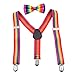 GUCHOL Kids Rainbow Suspenders Bow Tie for Boys and Girls Adjustable Elastic Classic Accessory Sets Age 1 to 13 Year (Rainbow, 26 INCH (1-5 Year)
