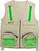 Eagle Eye Explorer Small/Medium Tan Color Kids Cargo Vest for Boys and Girls with Reflective Safety Straps. For Fishing, Troops, Boating, Outdoor Play 100% cotton. Size: S/M Tan Fits Ages 4-7