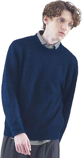 Amazon アバハウス Abahouse トップス モヘヤファークルーネックニット メンズ セーター 通販